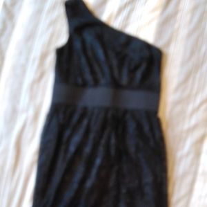 AQUA one shoulder mini dress new black lace
